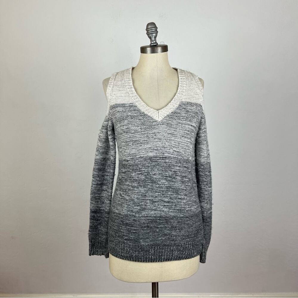 Rebecca Minkoff Grey Marble Page Cold Shoulder Sweater